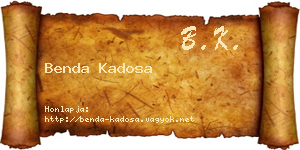 Benda Kadosa névjegykártya